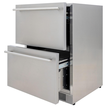 Blaze 23.5-Inch 5.1 Cu. Ft. Outdoor Rated Stainless Steel Double Drawer Refrigerator